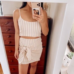 Lulu’s Beige and White Striped Set